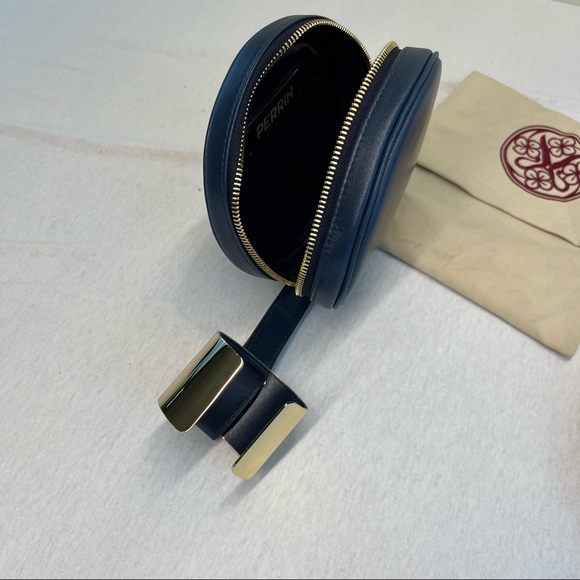 Perrin Leather Wristlet with Gold Hardware Blue - Picture 3 of 7